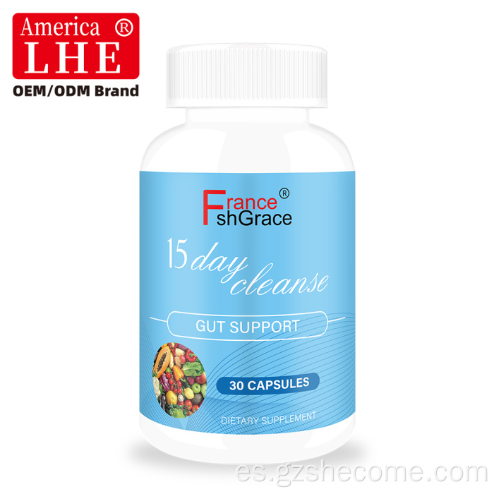 Shecome Cápsulas de limpieza de 15 días Apoyo digestivo